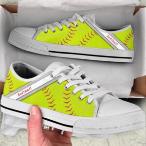 Softball Ball Texture Low Top Shoes, Low…