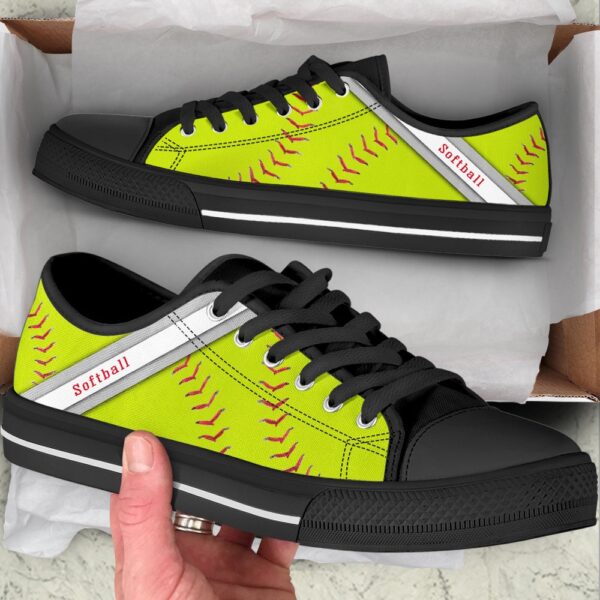 Softball Ball Texture Low Top Shoes, Low Top Sneakers, Sneakers Low Top