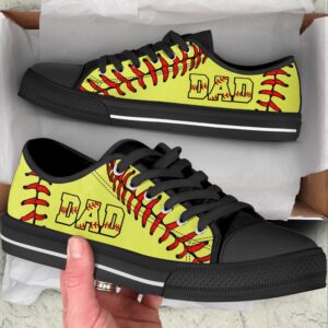 Softball Dad Stitches Low Top Shoes Low Top Sneakers Sneakers Low Top 2 usrmvh.jpg