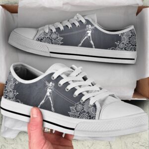 Softball Flower Sketch Low Top Shoes, Low…