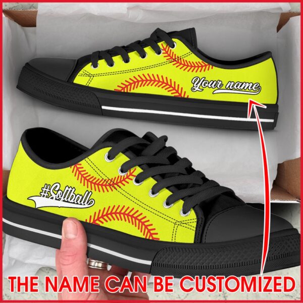 Softball Hashtag Vector Ball Name Low Top Shoes Personalized Custom, Low Top Sneakers, Sneakers Low Top