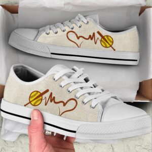 Softball Heartbeat Low Top Shoes, Low Top…