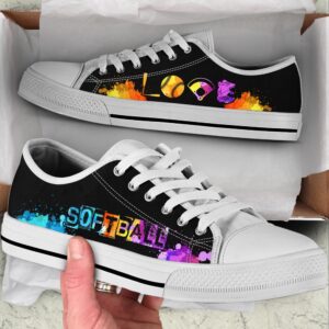 Softball Love Art Low Top Shoes, Low…