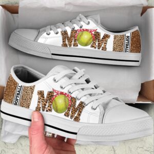 Softball Mom Leopard Sk Low Top Shoes,…