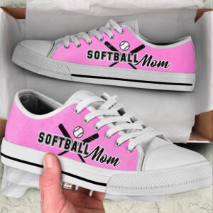 Softball Mom Pink Low Top Shoes Low Top Sneakers Sneakers Low Top 1 kqev5b.jpg