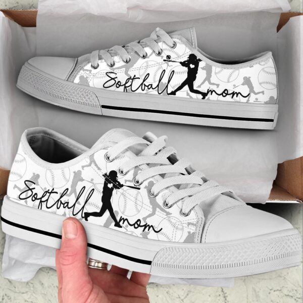 Softball Mom Wisdom Silh Low Top Shoes, Low Top Sneakers, Sneakers Low Top