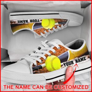 Softball Shortcut Name Low Top Shoes Canvas…