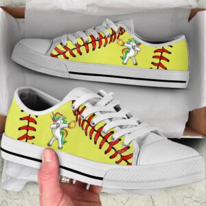 Softball Unicorn Stitches Low Top Shoes Casual…
