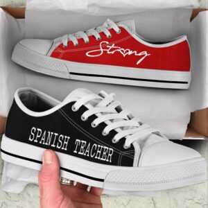Spanish Teacher Strong Red Black Low Top…