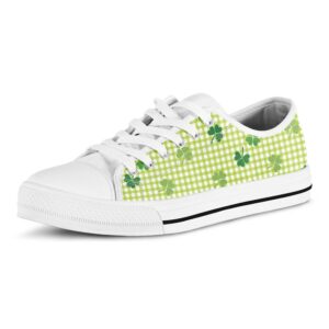 St. Patrick s Day Buffalo Plaid Print White Low Top Shoes Low Top Designer Shoes Low Top Sneakers 2 uvehoe.jpg