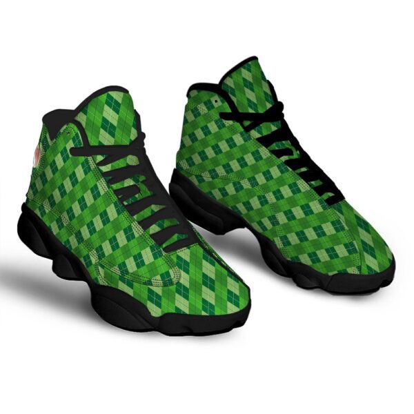 St. Patrick’s Day Green Plaid Print Black Basketball Shoes, Basketball Shoes, Best Basketball Shoes 2024