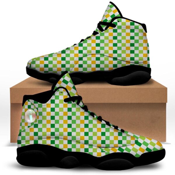 St. Patrick’s Day Irish Checkered Print Black Basketball Shoes, Basketball Shoes, Best Basketball Shoes 2024