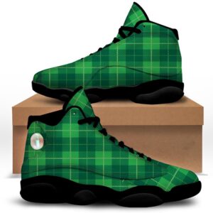 St. Patrick s Day Shamrock Tartan Print Pattern Black Basketball Shoes Basketball Shoes Best Basketball Shoes 2024 1 idzv3q.jpg