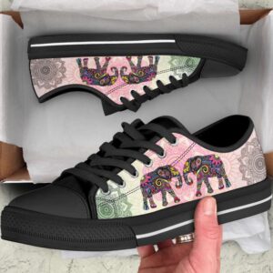 Stunning Elephant Mandala Flower Canvas Print Shoes Low Tops Low Top Sneakers 2 bvf4sm.jpg