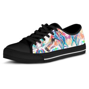Stunning Watercolor Horse Canvas Shoes Artistic Footwear Low Tops Low Top Sneakers 3 ubcdr4.jpg