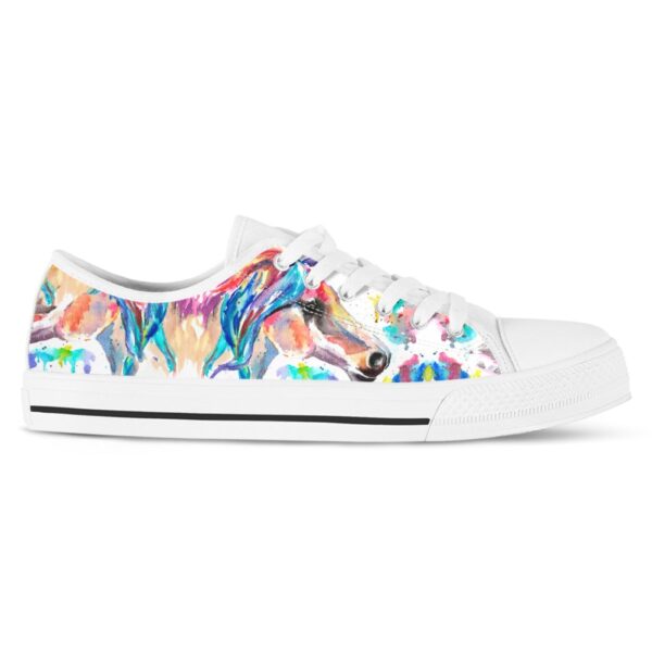 Stunning Watercolor Horse Canvas Shoes Artistic Footwear, Low Tops, Low Top Sneakers