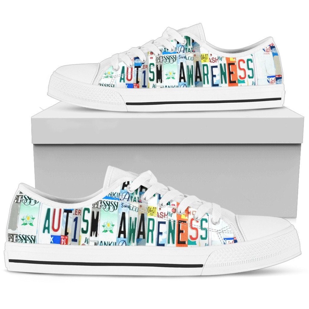 Stylish Autism Awareness Women Low Top Shoes, Low Top Designer Shoes, Low Top Sneakers
