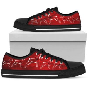 Stylish Dog Lover Red Low Top Shoes,…