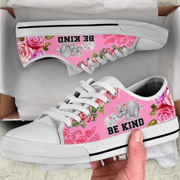 Stylish Elephant Be Kind Canvas Print Low Top Shoes Trendy Fashion, Low Tops, Low Top Sneakers