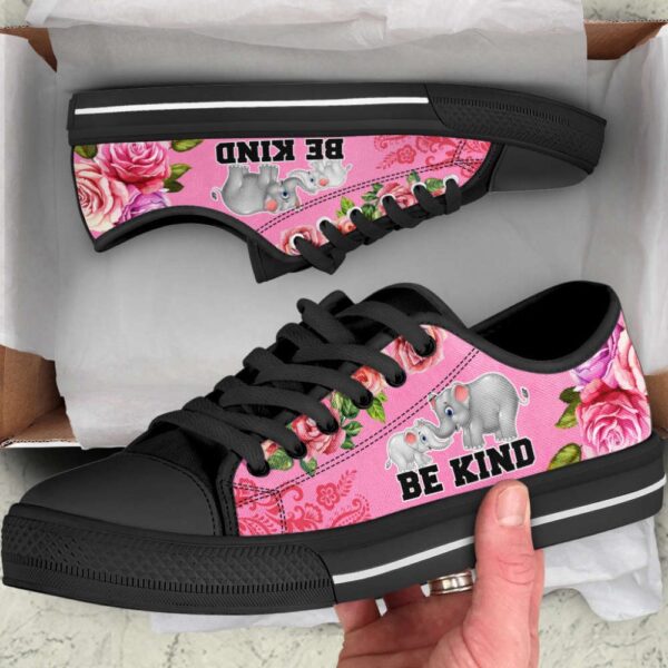 Stylish Elephant Be Kind Canvas Print Low Top Shoes Trendy Fashion, Low Tops, Low Top Sneakers
