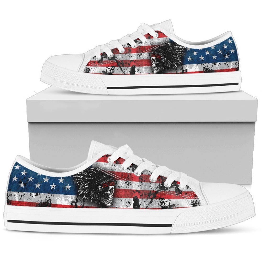Stylish Native American Skull Pattern Low Top Shoes, Low Top Designer Shoes, Low Top Sneakers Stylish Native American Skull Pattern Low Top Shoes, Low Top Designer Shoes, Low Top Sneakers