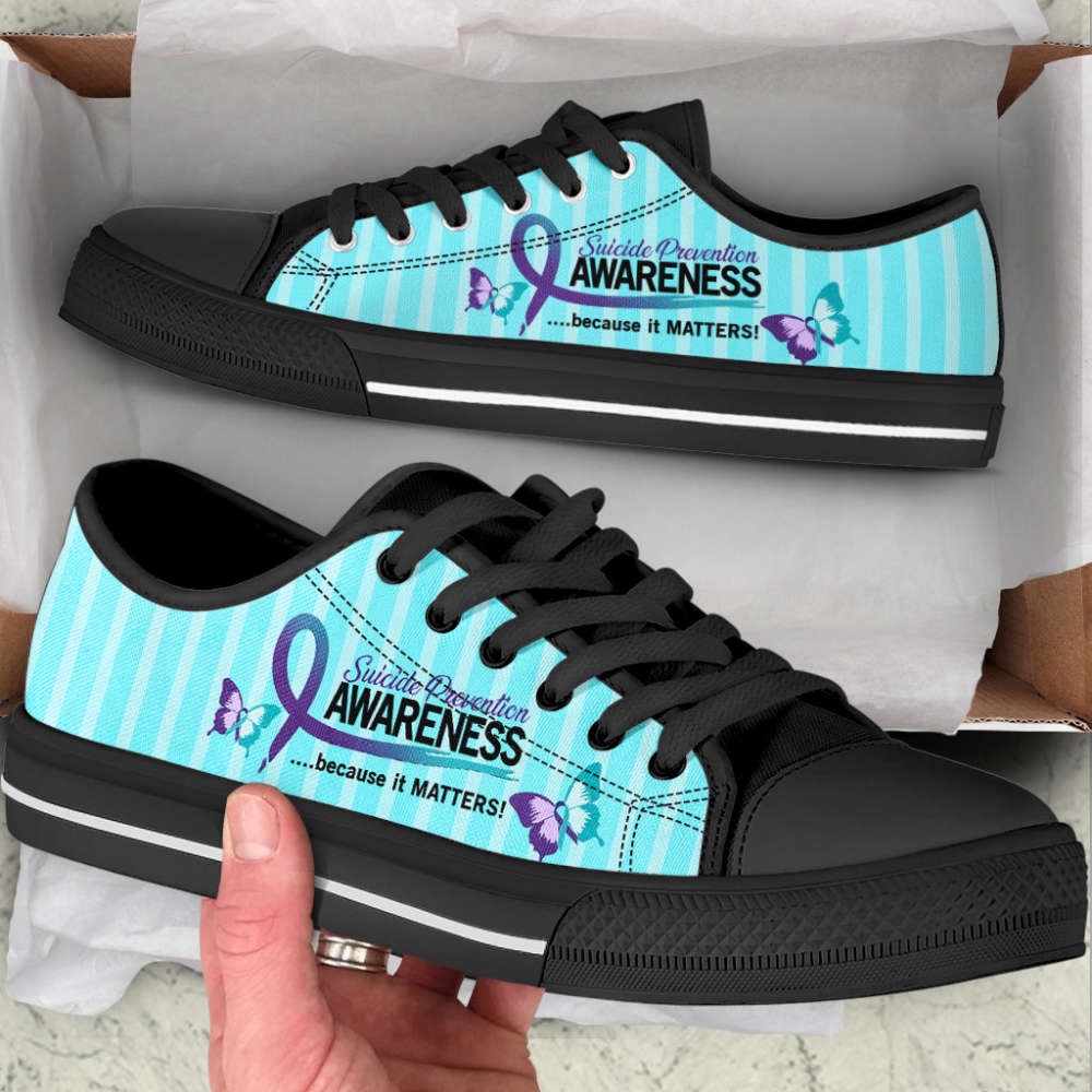 Suicide Prevention Shoes Because It Matters Low Top Shoes Canvas Shoes, Low Top Designer Shoes, Low Top Sneakers