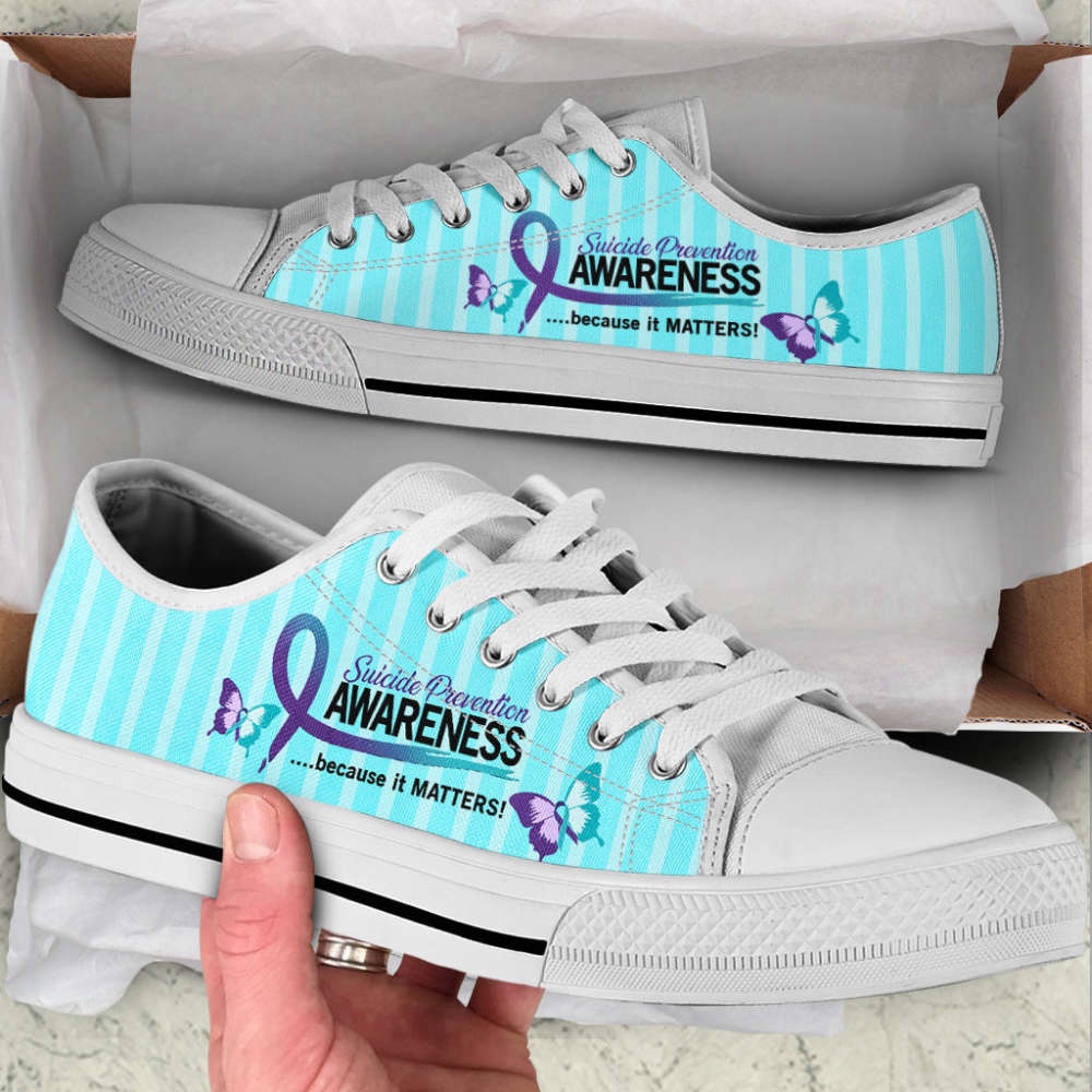 Suicide Prevention Shoes Because It Matters Low Top Shoes Canvas Shoes, Low Top Designer Shoes, Low Top Sneakers