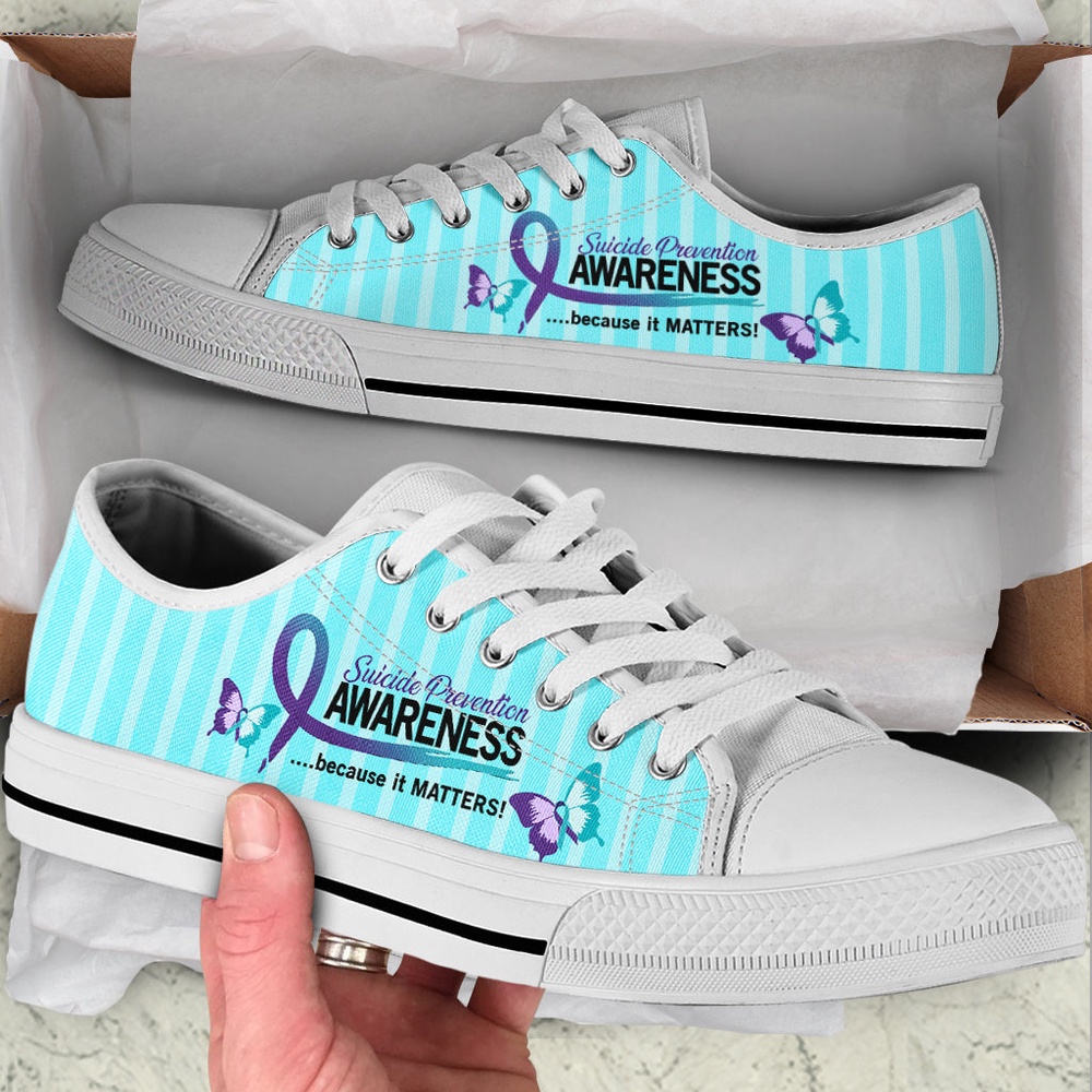 Suicide Prevention Shoes Because It Matters Low Top Shoes, Low Top Designer Shoes, Low Top Sneakers