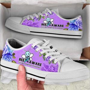 Suicide Prevention Shoes Bee Aware Low Top Shoes Canvas Shoes Low Tops Low Top Sneakers 2 bk8sp5.jpg