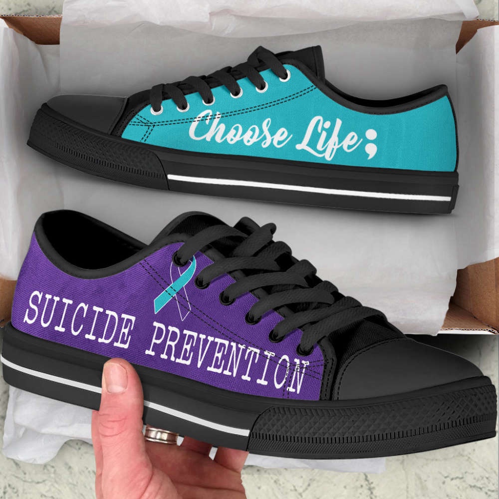Suicide Prevention Shoes Choose Life Low Top Shoes Canvas Shoes, Low Top Designer Shoes, Low Top Sneakers