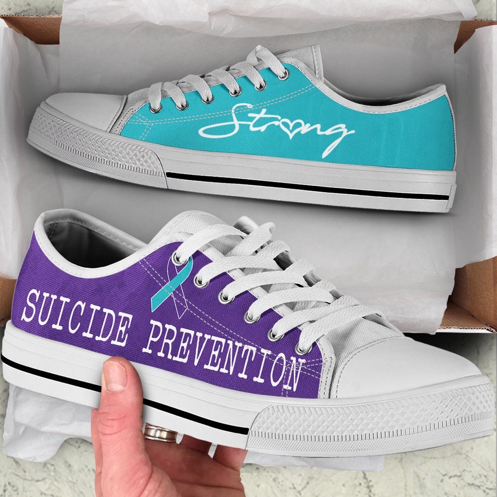 Suicide Prevention Shoes Strong Low Top Shoes, Low Top Designer Shoes, Low Top Sneakers