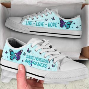 Suicide Prevention Shoes With Butterfly Version Low Top Shoes Low Tops Low Top Sneakers 1 ow2bdx.jpg