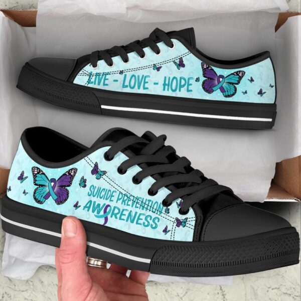 Suicide Prevention Shoes With Butterfly Version Low Top Shoes, Low Tops, Low Top Sneakers