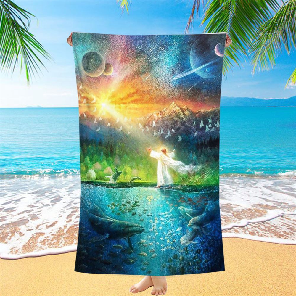 Symphony Of Praise Jesus Beach Towel, Christian Beach Towel, Beach Towel