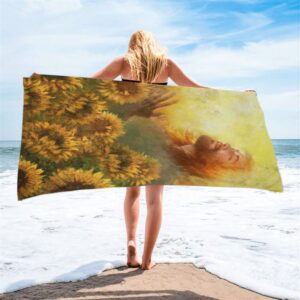 Take A Deep Breath Jesus And Beautiful Sunflower Beach Towel Christian Beach Towel Beach Towel 2 bf3cel.jpg