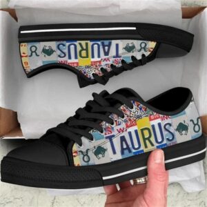Taurus License Plates Canvas Low Top Shoes,…