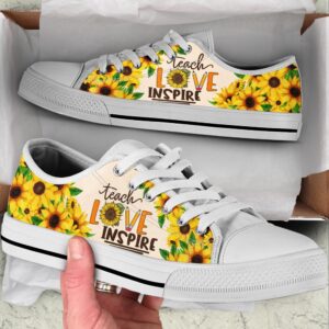 Teach Love Inspire Sunflower Low Top Shoes,…