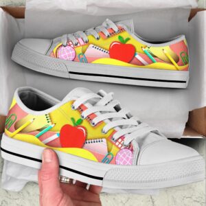 Teacher Apple Art Paper Cut Out Low Top Shoes Low Top Designer Shoes Low Top Sneakers 1 hhr3ms.jpg