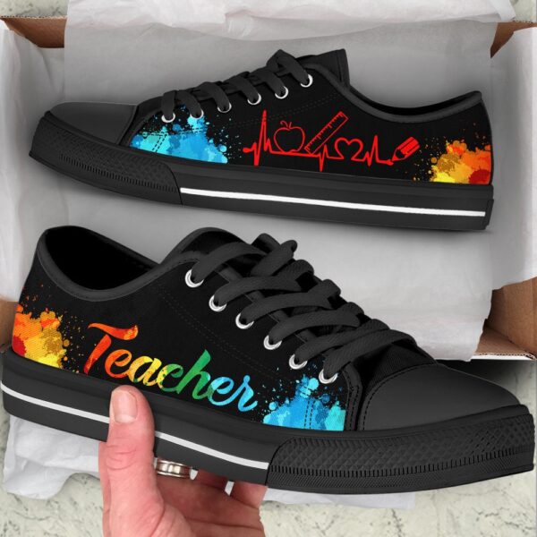 Teacher Art Heartbeat Low Top Shoes, Low Top Designer Shoes, Low Top Sneakers