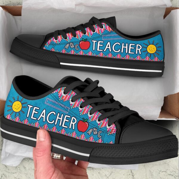 Teacher Crayon Zig Zag Low Top Shoes, Low Top Designer Shoes, Low Top Sneakers
