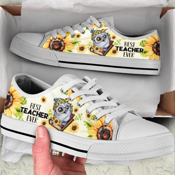 Teacher Shoes Sunflower Owl Low Top Shoes, Low Tops, Low Top Sneakers