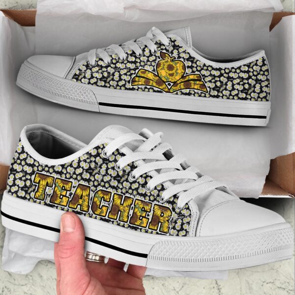 Teacher Sunflower Daisy Low Top Shoes, Low Top Designer Shoes, Low Top Sneakers