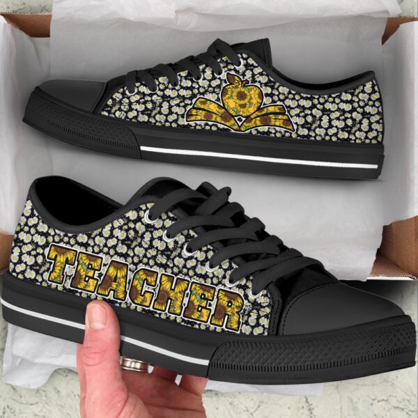 Teacher Sunflower Daisy Low Top Shoes, Low Top Designer Shoes, Low Top Sneakers