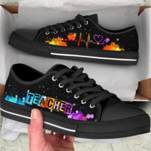 Teacher Watercolor Heartbeat Low Top Shoes Low Top Designer Shoes Low Top Sneakers 2 b99mxh.jpg