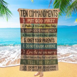 Ten Commandments Beach Towel, Beach Towel, Christian…
