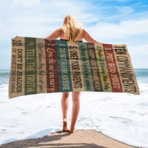 Ten Commandments Beach Towel Beach Towel Christian Beach Towel 2 ptvirg.jpg