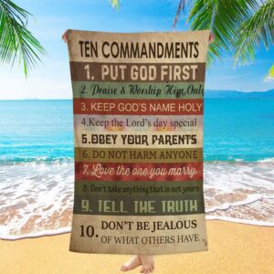 Ten Commandments Christian Beach Towel Beach Towel 1 jkwwjj.jpg