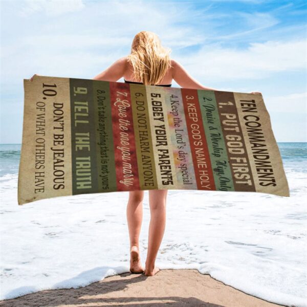 Ten Commandments, Christian Beach Towel, Beach Towel