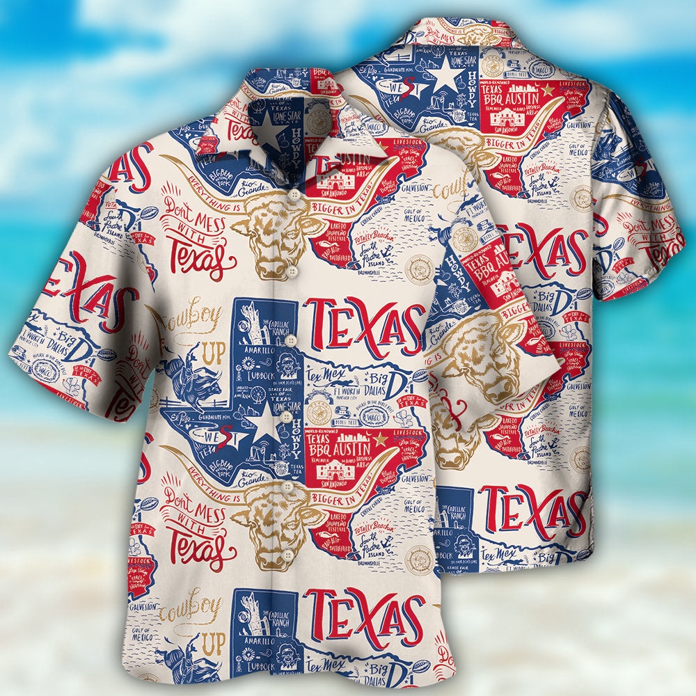 Texas Don’t Mess With Texas Hawaiian Shirt, Texas Hawaii Shirt, Texas Shirt