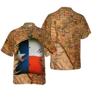 Texas Map Vintage Texas Hawaiian Shirt, Texas…